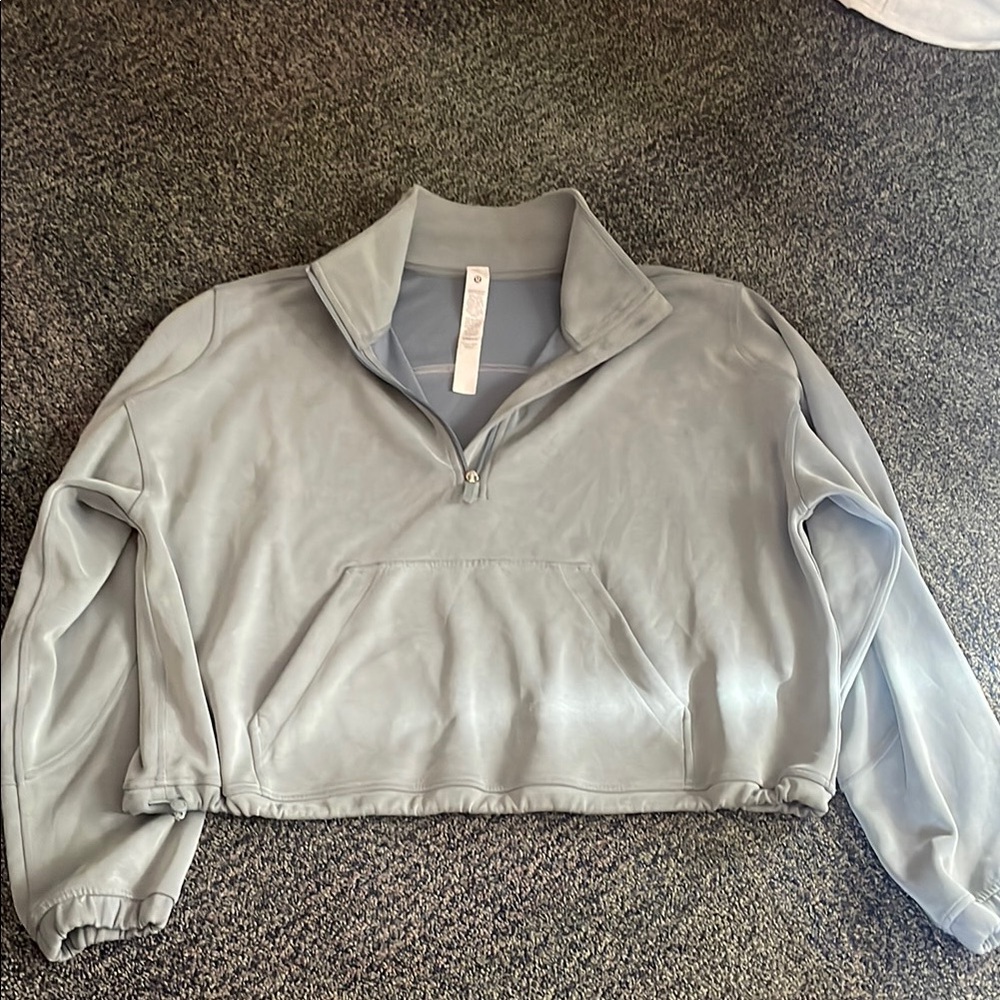 Chic Light LULULEMON Green/Gray Quarter-Zip Pullover